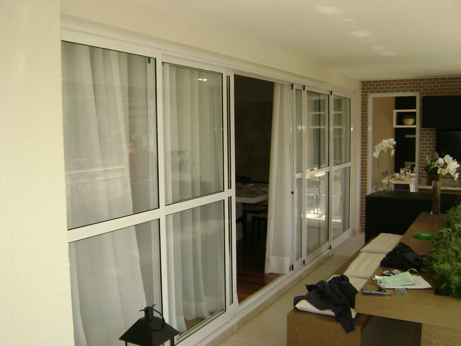 Porta de vidro de correr 4 folhas